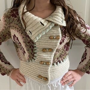 Anthropologie Sleeping on snow” sweater. Gorgeous Details!